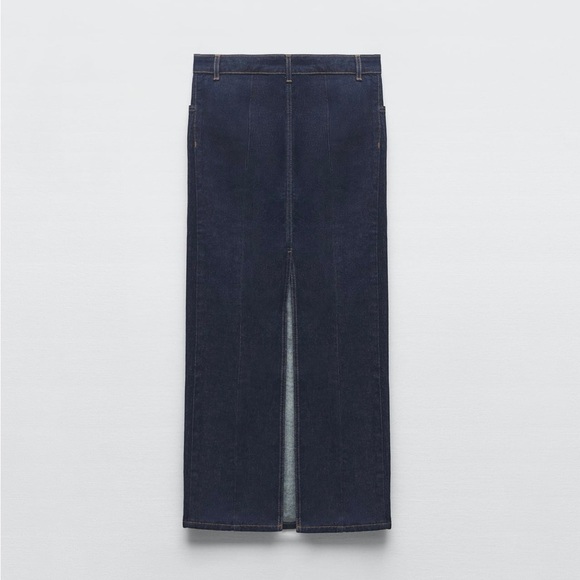 Zara Slit Denim Skirt - Picture 3 of 4